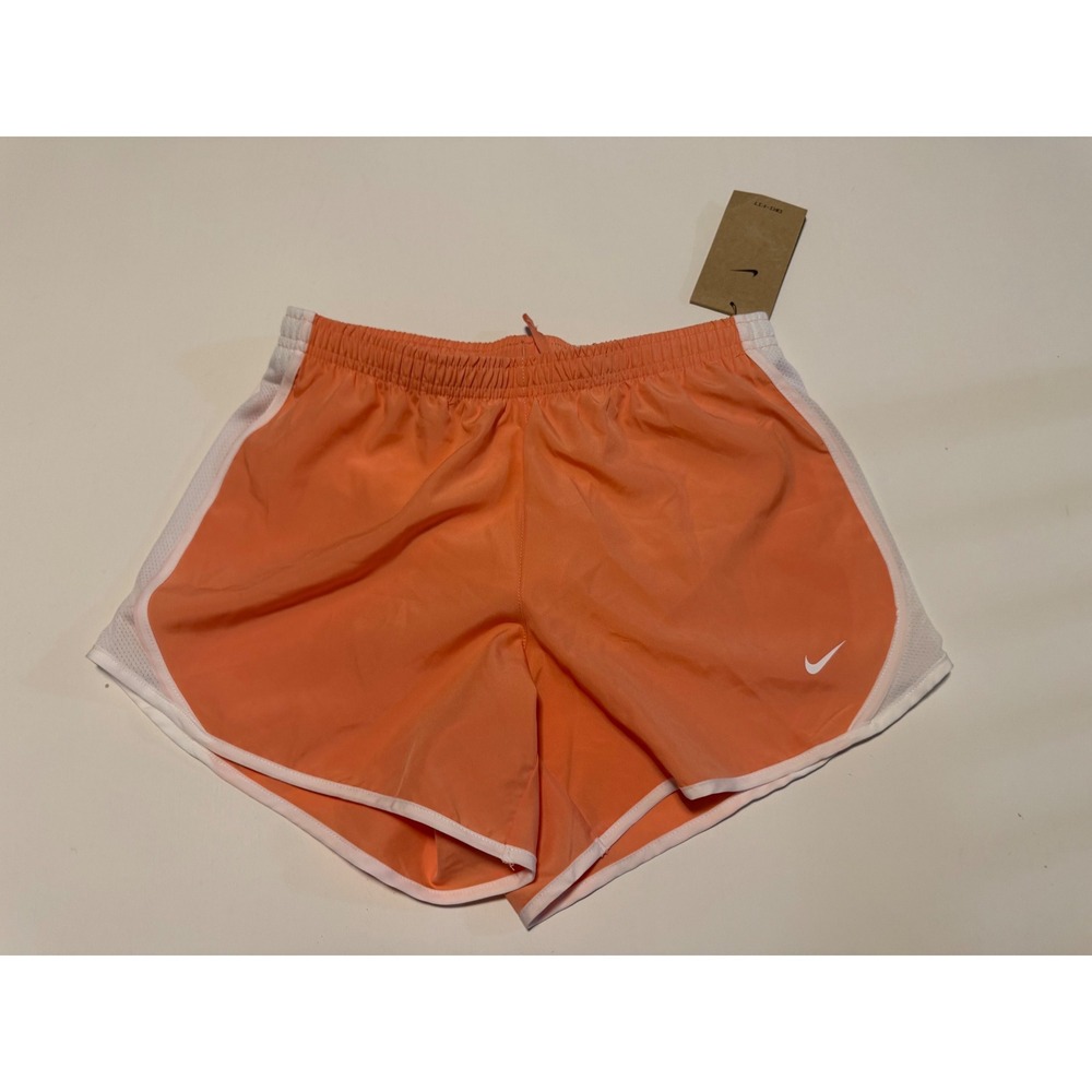 Nike Girls Dri-FIT Tempo Running Shorts Orange White Mesh Size Large NWT